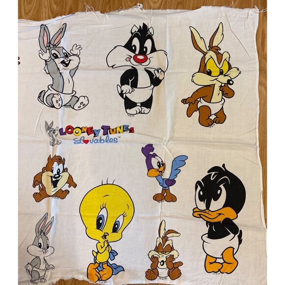 Vintage Looney Tunes Lovables 100% Cotton Fabric Panel - Picture 5 of 11